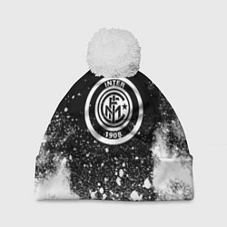 Шапка с помпоном Inter белый всплеск краско, цвет: 3D-белый