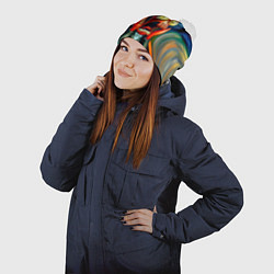 Шапка с помпоном Зойдберг кричит на картине Эдварда Мунка - мем, цвет: 3D-белый — фото 2