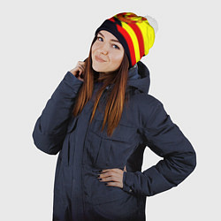 Шапка с помпоном Манчестер Юнайтед геометрия спорт, цвет: 3D-белый — фото 2