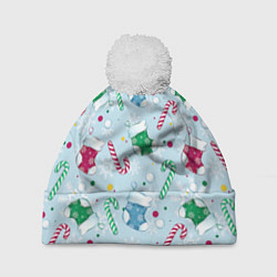 Шапка c помпоном Новогодний паттерн