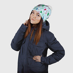 Шапка с помпоном Новогодний паттерн, цвет: 3D-белый — фото 2