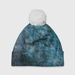 Шапка c помпоном Абстракция - dark blue