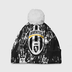 Шапка c помпоном Ювентус текстура руки краски