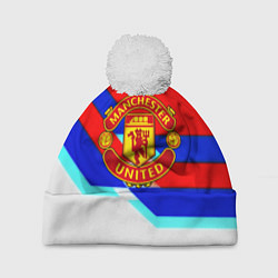 Шапка c помпоном Манчестер Юнайтед полосы геометрия