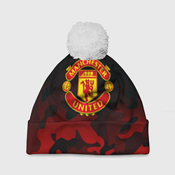 Шапка c помпоном Манчестер Юнайтед камуфляж текстура
