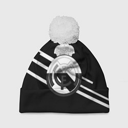 Шапка c помпоном Реал Мадрид полосы текстура линии