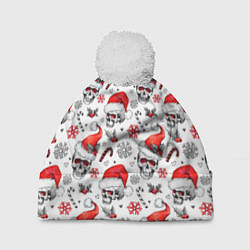 Шапка c помпоном Новогодние черепа