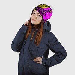 Шапка с помпоном Borussia абстрактные краски текстура, цвет: 3D-белый — фото 2