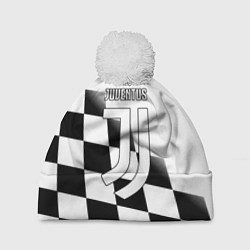 Шапка c помпоном Ювентус клетка краски