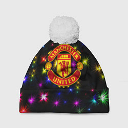 Шапка c помпоном Манчестер Юнайтед праздничные огни