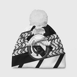 Шапка c помпоном Реал Мадрид краски полосы