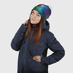 Шапка с помпоном Линейная графика, цвет: 3D-белый — фото 2