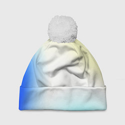 Шапка c помпоном Color yellow blue white