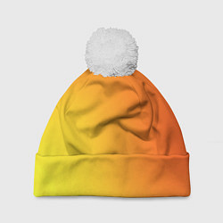 Шапка c помпоном Color orange red