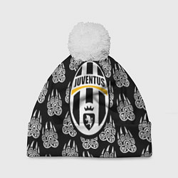 Шапка с помпоном Ювентус дикий зверь, цвет: 3D-белый