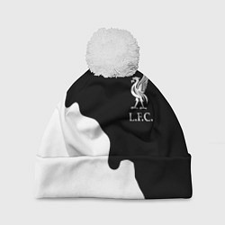 Шапка c помпоном Ливерпуль краски разводы