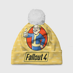 Шапка с помпоном Fallout 4: Pip-Boy, цвет: 3D-белый