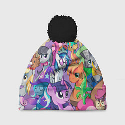 Шапка с помпоном My Little Pony, цвет: 3D-черный