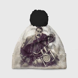 Шапка с помпоном Сталин байкер, цвет: 3D-черный
