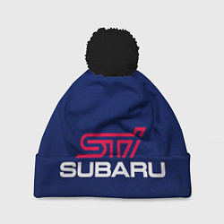 Шапка с помпоном Subaru STI, цвет: 3D-черный