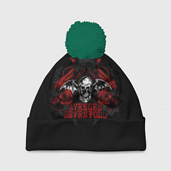 Шапка с помпоном Avenged Sevenfold: Fly Skull, цвет: 3D-зеленый