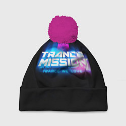 Шапка с помпоном Trancemission: Trance we love, цвет: 3D-малиновый