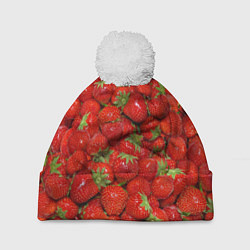 Шапка с помпоном Клубнички, цвет: 3D-белый