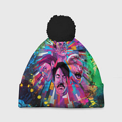 Шапка с помпоном Red Hot Chili Peppers Art, цвет: 3D-черный