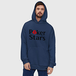 Толстовка-худи оверсайз Poker Stars, цвет: тёмно-синий — фото 2