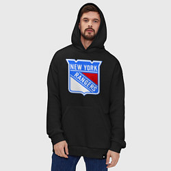 Толстовка-худи оверсайз New York Rangers, цвет: черный — фото 2