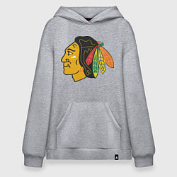 Толстовка-худи оверсайз Chicago Blackhawks, цвет: меланж