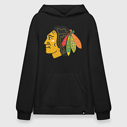 Толстовка-худи оверсайз Chicago Blackhawks, цвет: черный