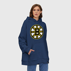 Толстовка-худи оверсайз Boston Bruins, цвет: тёмно-синий — фото 2