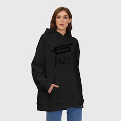 Толстовка-худи оверсайз Jazz, цвет: черный — фото 2