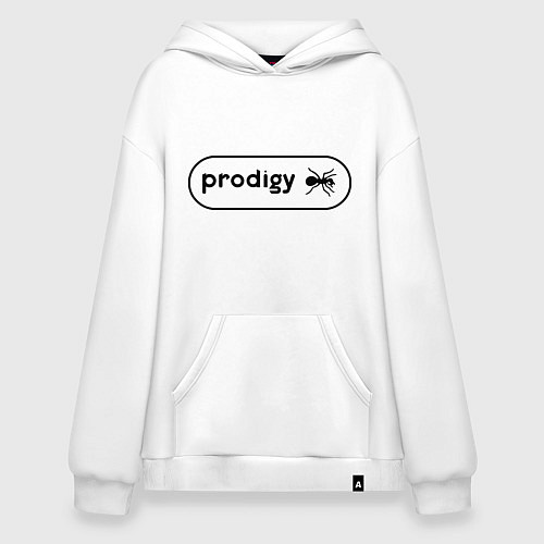 Худи оверсайз Prodigy лого с муравьем / Белый – фото 1