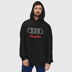 Толстовка-худи оверсайз Audi, цвет: черный — фото 2