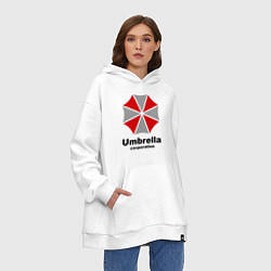 Толстовка-худи оверсайз Umbrella corporation, цвет: белый — фото 2