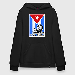 Толстовка-худи оверсайз Fidel: Viva, Cuba!, цвет: черный