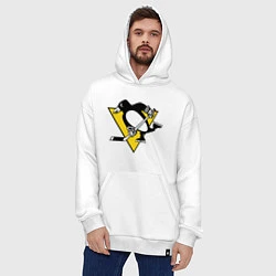 Толстовка-худи оверсайз Pittsburgh Penguins, цвет: белый — фото 2