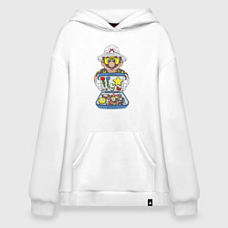 Толстовка-худи оверсайз Summer Mario, цвет: белый