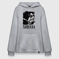 Толстовка-худи оверсайз Black Nirvana, цвет: меланж