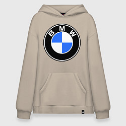 Толстовка-худи оверсайз Logo BMW, цвет: миндальный