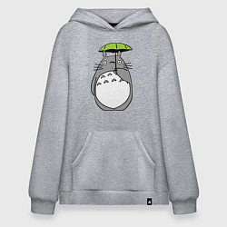 Толстовка-худи оверсайз Totoro с зонтом, цвет: меланж