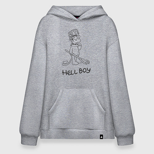 Худи оверсайз Bart: Hell Boy / Меланж – фото 1