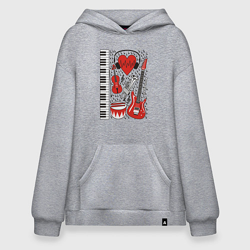 Худи оверсайз Истинный меломан / Меланж – фото 1