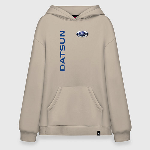 Худи оверсайз Datsun логотип с эмблемой / Миндальный – фото 1