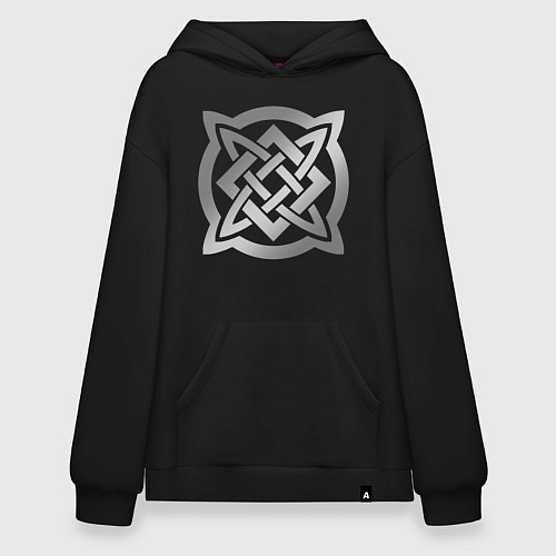 Худи оверсайз Звезда Сварога: серебро / Черный – фото 1