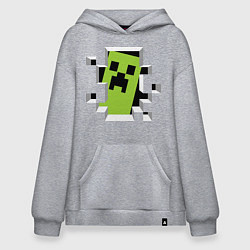 Толстовка-худи оверсайз Crash Minecraft, цвет: меланж