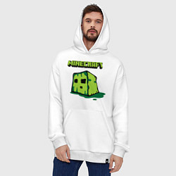 Толстовка-худи оверсайз Minecraft Creeper, цвет: белый — фото 2