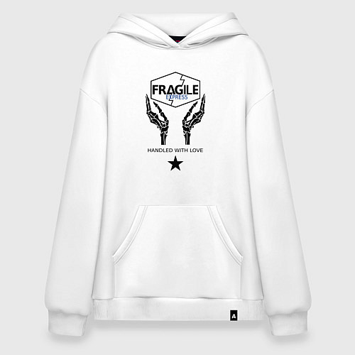 Худи оверсайз Fragile Express / Белый – фото 1